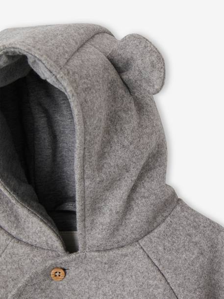 Combipilote bébé en drap de laine ouverture décalée gris chiné - vertbaudet enfant 