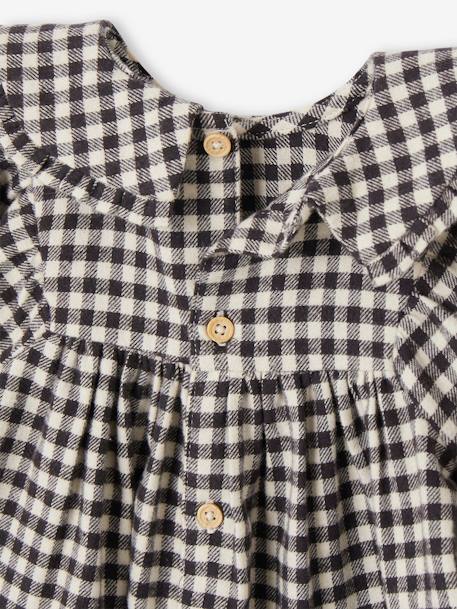 Ensemble 3 pièces bébé robe vichy + gilet + bandeau carreaux noir - vertbaudet enfant 