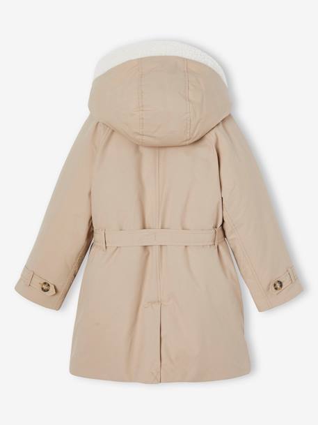 Parka à capuche 3 en1 fille taupe - vertbaudet enfant 