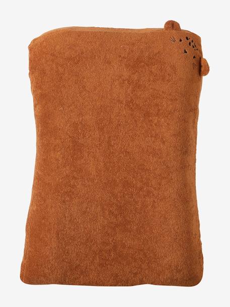 Set met 2 hoezen voor aankleedkussen met dieren van badstof grijsblauw+hazelnoot+meerkleurig+pecannoot+rouge - vertbaudet enfant 