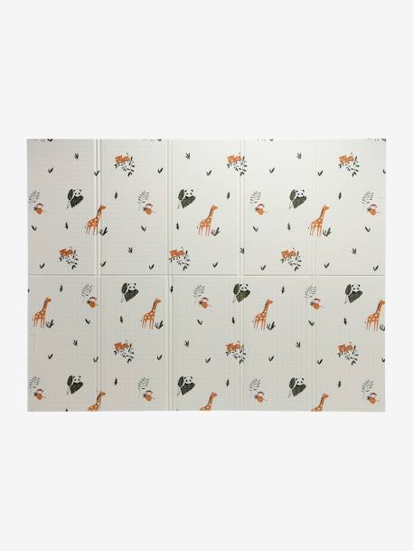Waterdichte mat voor motoriek beige+ecru+groen+rozen - vertbaudet enfant 