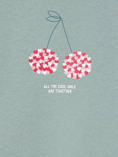 Sweat fille motif imprimé encre+vanille+vert de gris - vertbaudet enfant 