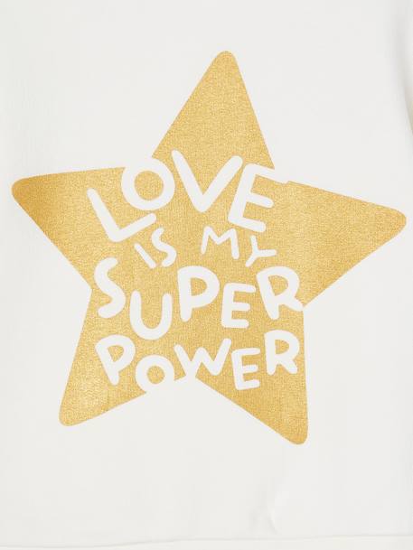 Sweat fille motif imprimé encre+vanille+vert de gris - vertbaudet enfant 