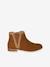 Boots enfant fille cuir zippées camel+noir - vertbaudet enfant 