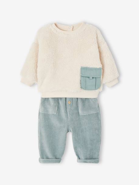 Bébé-Ensemble bébé sweat peluche + pantalon velours
