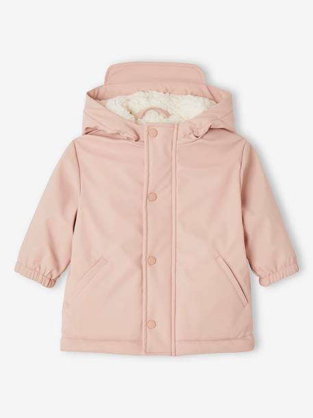 Ensemble manteau + salopette de pluie bébé rose poudré - vertbaudet enfant 