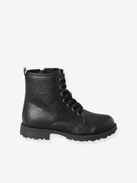 Bottines enfant fille vernies synthétique zippées lot noir+noir+noir imprimé - vertbaudet enfant 