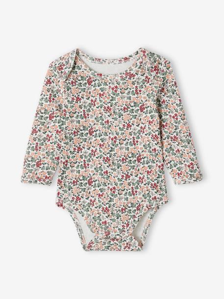 Lot 5 bodies manches longues bébé emmanchures américaines vert sauge - vertbaudet enfant 