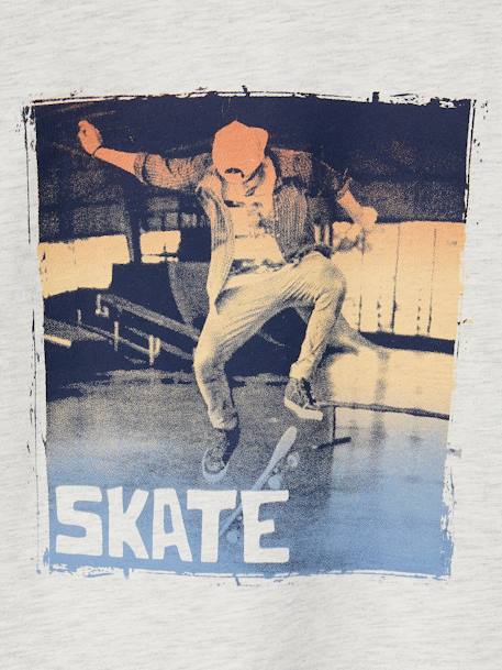 Tee-shirt effet doubles manches garçon blanc chiné+bleu+bleu glacier+bleu nuit+kaki+marine - vertbaudet enfant 