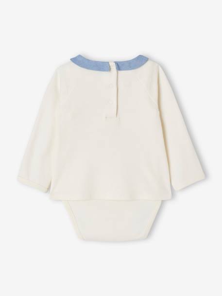 T-shirt body col fantaisie bébé personnalisable écru - vertbaudet enfant 