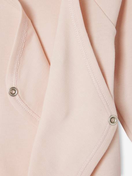 Lot 5 bodies 'coeur' manches longues ouverture naissance bébé en coton bio rose pâle - vertbaudet enfant 