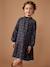 Robe en gaze de coton motifs fleurs fille anthracite+vert de gris - vertbaudet enfant 