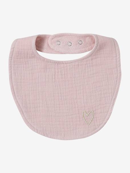 Lot 3 bavoirs naissance en gaze de coton lot bleu+lot rose - vertbaudet enfant 