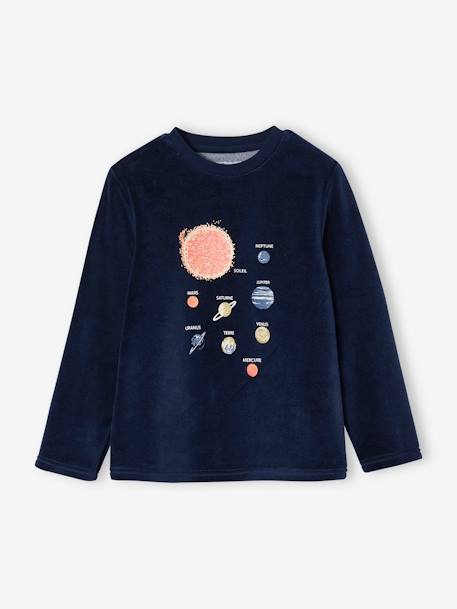 Lot de 2 pyjamas  garçon velours Espace marine - vertbaudet enfant 