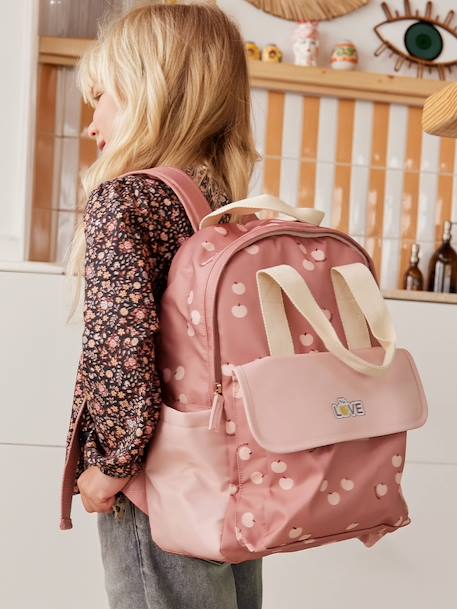 Sac à dos fille 'pommes love' bois de rose - vertbaudet enfant 