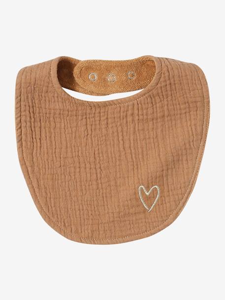 Lot 3 bavoirs naissance en gaze de coton lot bleu+lot rose - vertbaudet enfant 