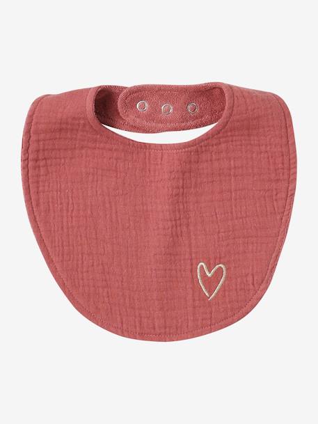 Lot 3 bavoirs naissance en gaze de coton lot bleu+lot rose - vertbaudet enfant 