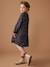 Robe en gaze de coton motifs fleurs fille anthracite+vert de gris - vertbaudet enfant 