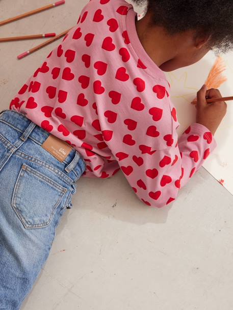 Tee-shirt fille manches longues vieux rose - vertbaudet enfant 