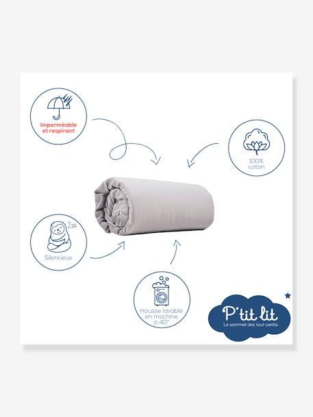Drap magique 2 en 1 : drap-housse / alèse P'TIT LIT gris - vertbaudet enfant 