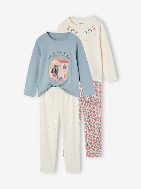 Lot 2 pyjamas fille gipsy bleu glacier - vertbaudet enfant 
