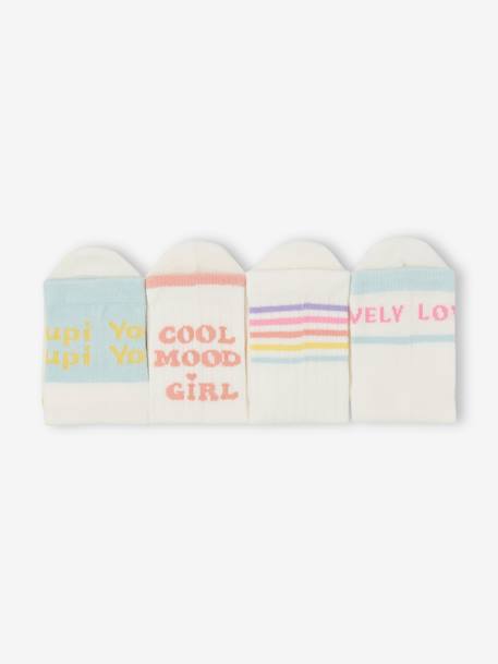 Lot de 4 paires de chaussettes fille écru - vertbaudet enfant 