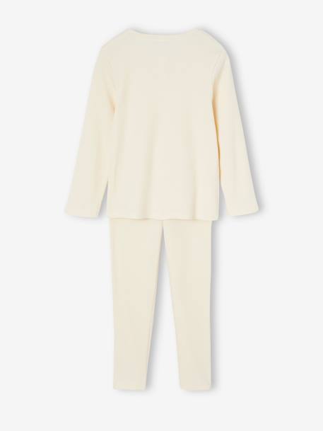 Lot de 2 pyjamas fille en côtes beige - vertbaudet enfant 