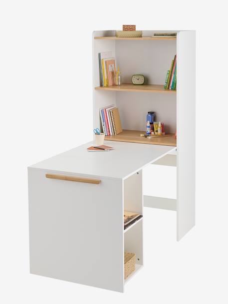 Bibliothèque avec bureau intégré Modulo blanc - vertbaudet enfant 