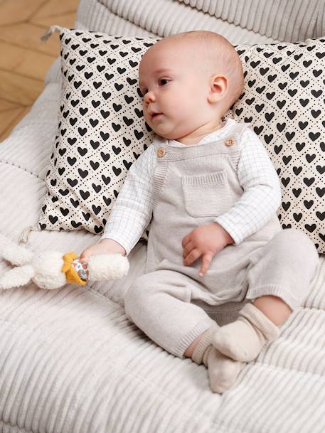 Salopette en tricot bébé beige chiné - vertbaudet enfant 