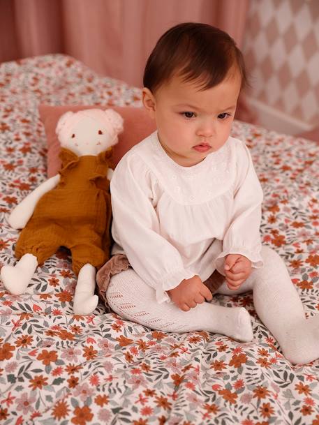 Blouse brodée bébé naissance écru - vertbaudet enfant 