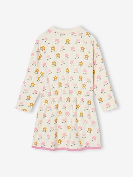 Robe en molleton motifs fleurs fille vanille - vertbaudet enfant 