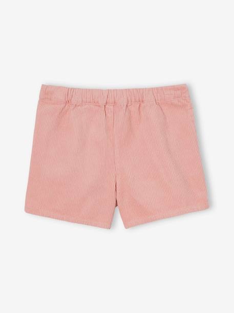 Jupe-short fille en velours effet portefeuille bleu canard+rose+rouge+vert anglais+vieux rose - vertbaudet enfant 