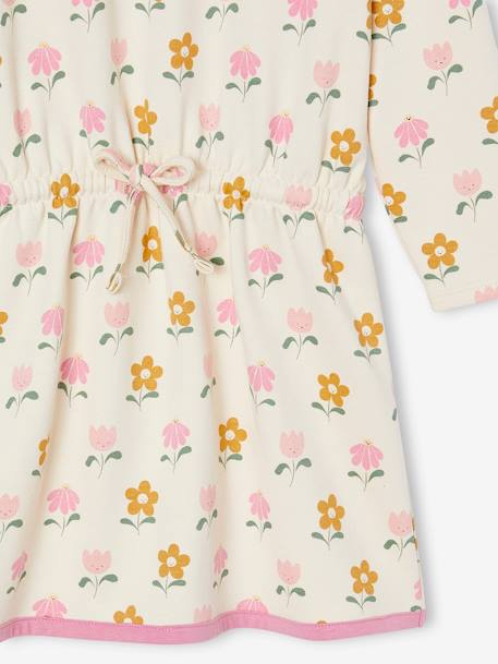 Robe en molleton motifs fleurs fille vanille - vertbaudet enfant 