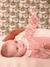 Pyjama bébé fille velours collerette imprimée rose poudré+vert sauge - vertbaudet enfant 