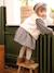 Ensemble 3 pièces bébé robe vichy + gilet + bandeau carreaux noir - vertbaudet enfant 