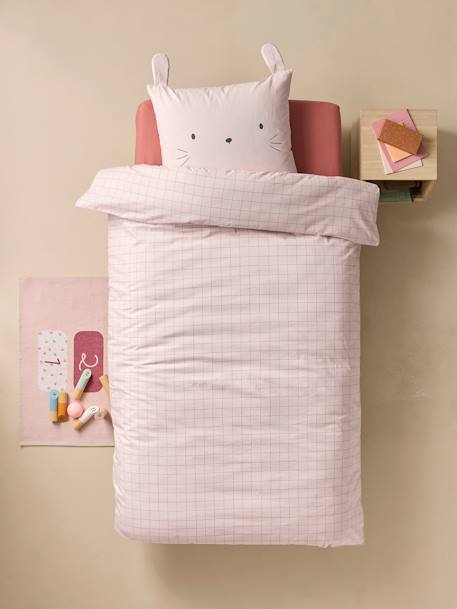 Parure enfant Magicouette CARONIMOS, avec coton recyclé carreaux beige+carreaux bleu - vertbaudet enfant 