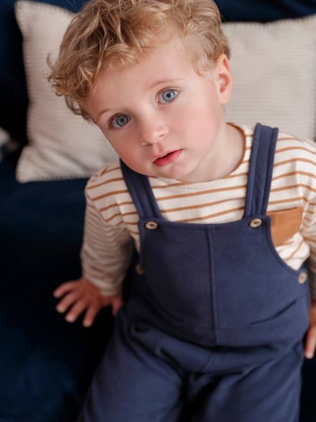 Babysalopette van molton marine - vertbaudet enfant 