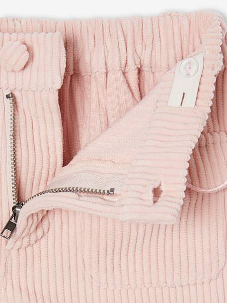 Short velours fille poches festonnées marine+rose poudré - vertbaudet enfant 