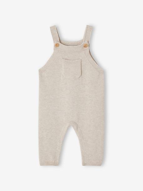 Salopette en tricot bébé beige chiné - vertbaudet enfant 