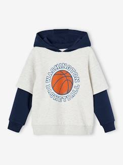 Garçon-Collection sport-Sweat garçon sport doubles manches motif ballon en relief