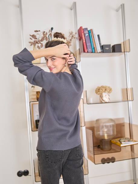 Pull grossesse et allaitement ouverture 3 boutons anthracite - vertbaudet enfant 