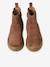 Boots fille cuir zippées et élastiquées beige+camel+marine - vertbaudet enfant 