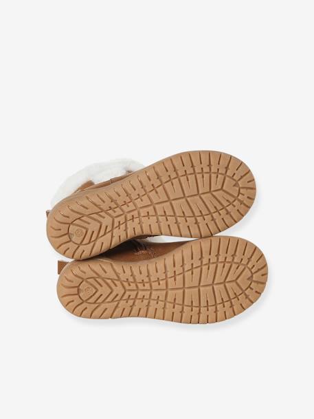 Bottines enfant fille synthétique fourrées zippées marron - vertbaudet enfant 