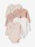 Lot 5 bodies 'coeur' manches longues ouverture naissance bébé en coton bio rose pâle - vertbaudet enfant 