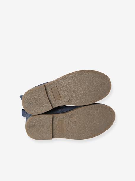 Boots enfant fille cuir élastiquées et zippées marine+or - vertbaudet enfant 