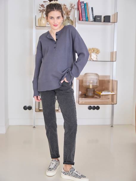 Pull grossesse et allaitement ouverture 3 boutons anthracite - vertbaudet enfant 