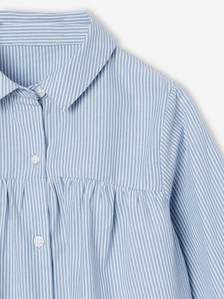 Chemise fille imprimée blanc+bleu ciel+écru - vertbaudet enfant 