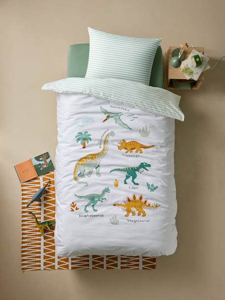 Parure enfant Magicouette DINOS, avec coton recyclé blanc imprimé - vertbaudet enfant 