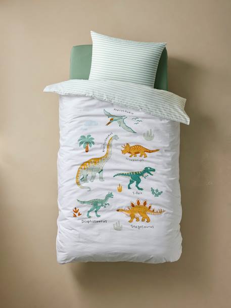 Parure enfant Magicouette DINOS, avec coton recyclé blanc imprimé - vertbaudet enfant 