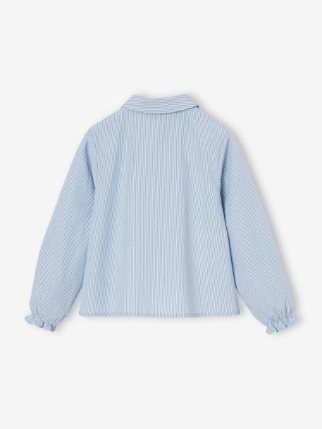 Chemise fille imprimée blanc+bleu ciel+écru - vertbaudet enfant 